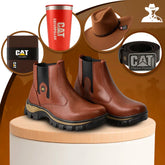 Bota Caterpillar + Palmilha Ortopédica + 4 Brindes: Copo, Carteira, Cinto e Chapéu. (Últimos dias de promoção)
